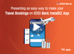 Simplify all your business travel needs on a single platform using ICICI bank InstaBIZ app.